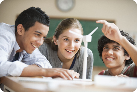 Woman studying with laptop
